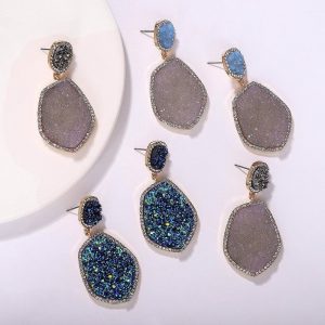 Precious Frosted Stones Earrings
