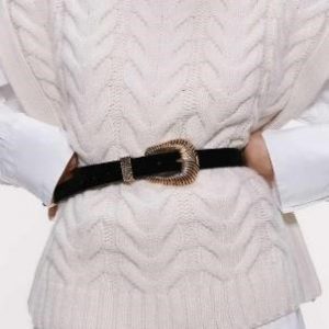 High Waist Modern Black Belt