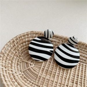 Zebra Leather Design Earrings