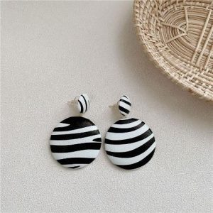 Zebra Leather Design Earrings
