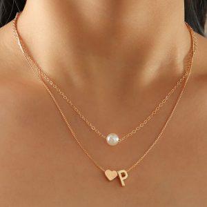 Initials letters – Necklace for Women, A,B,C